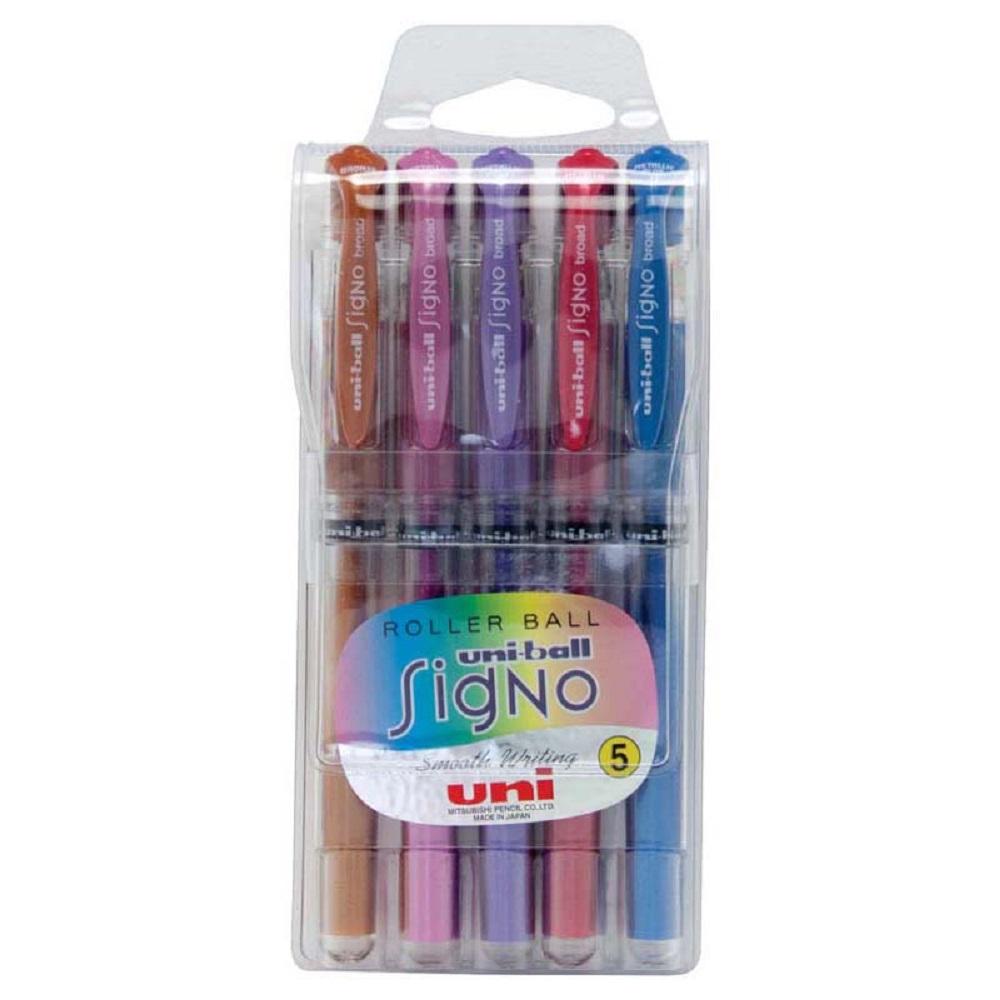 Uni-ball Signo Broad 1.0mm Hangsell Capped Pack of 5 Assorted UM-153